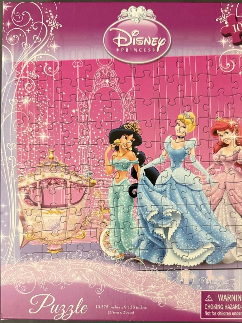 Disney Princess 100-Piece Jigsaw Puzzle – Cinderella, Jasmine & Ariel – NEW